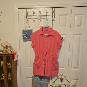 Staccato Pink Button-Up Romper